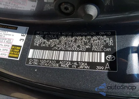 2011 Scion Tc z USA, uszkodzony, nr VIN JTKJF5C76B3005402